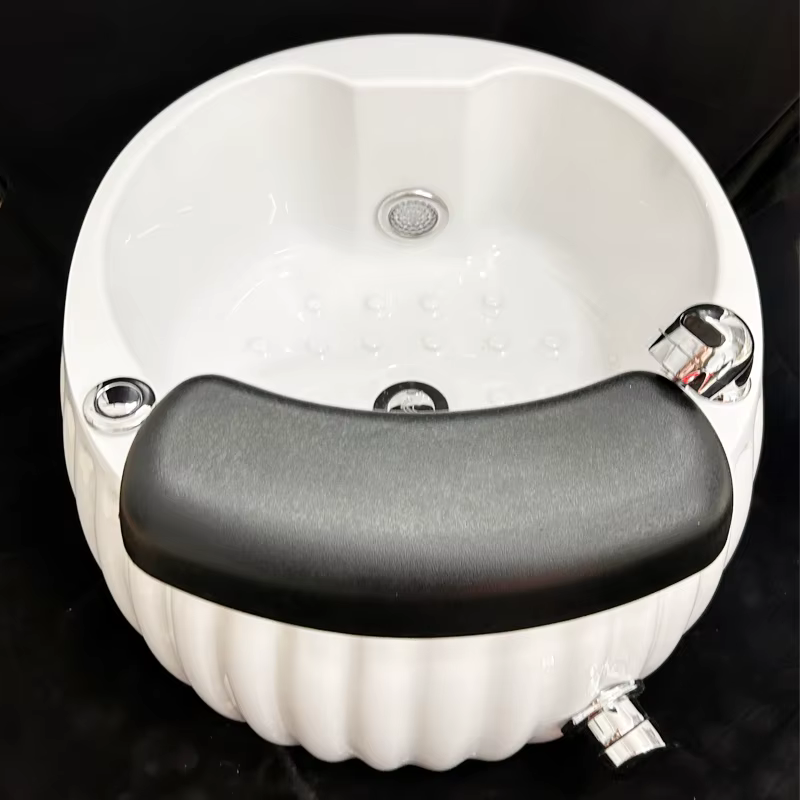 Portable electric pedicure sink without plumbing, with throne-style fiberglass footrest and drain for nail salons - Professional Pedicure & Footspa Equipment at Beauty Republic Equipment Store